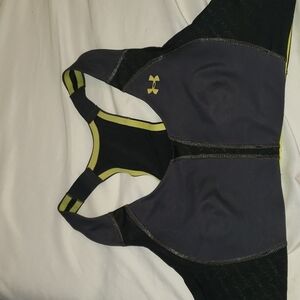 UNDER ARMOUR SPORTS BRA 36A YELLOW BLACK